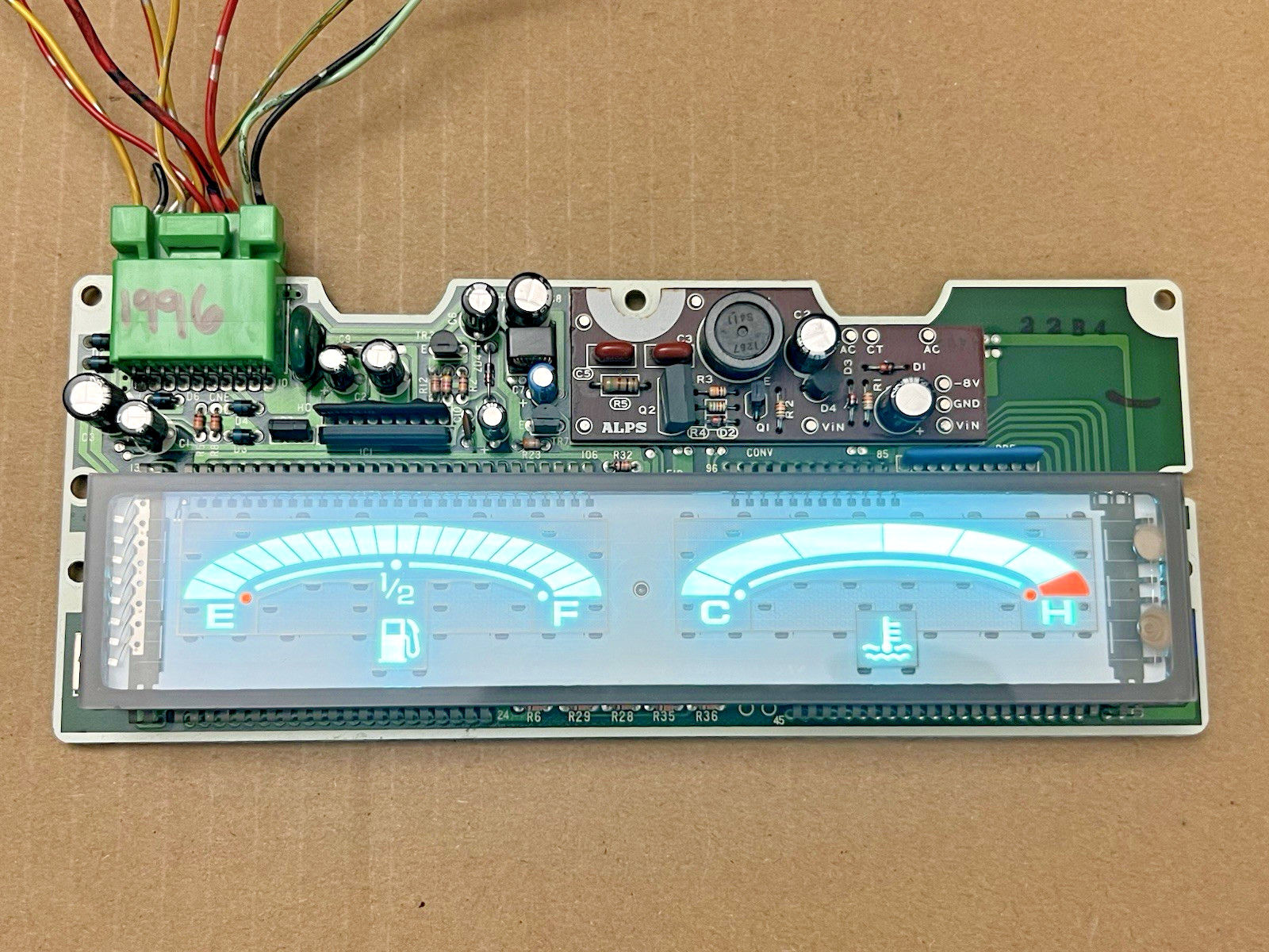 92-96 HONDA PRELUDE DIGITAL TEMP FUEL GAUGE CLUSTER ALPS TESTED 92-96 HONDA PRELUDE DIGITAL TEMP FUEL GAUGE CLUSTER ALPS TESTED
