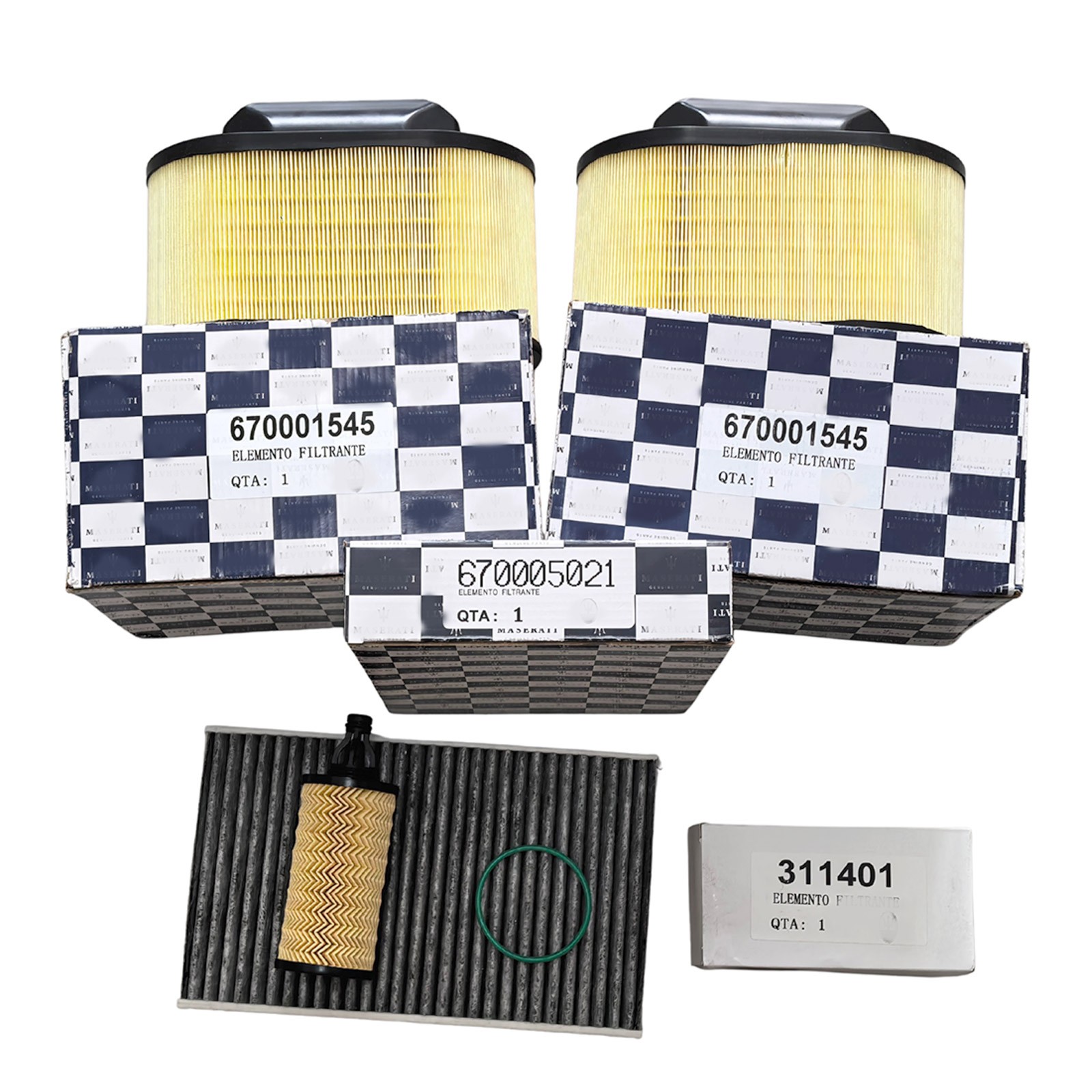 NEW Oil & Air & AC Filters for Maserati V6 Gas Ghibli Quattroporte & Levante