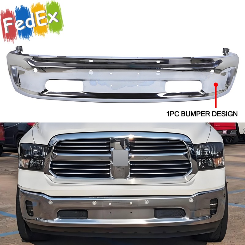 For 2013-2018 Dodge Ram 1500 W/ Fog Light&Sensor Hole Chrome Steel Front Bumper For 2013-2018 Dodge Ram 1500 W/ Fog Light&Sensor Hole Chrome Steel Front Bumper