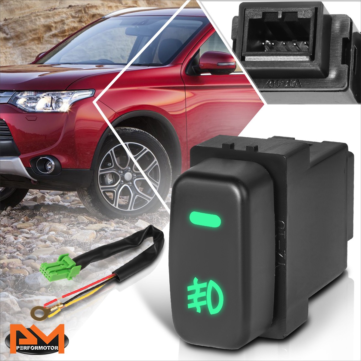 For 10-15 Mit Outlander Sport/RVR Dash Mounted Fog Light Switch w/Wiring Harness For 10-15 Mit Outlander Sport/RVR Dash Mounted Fog Light Switch w/Wiring Harness