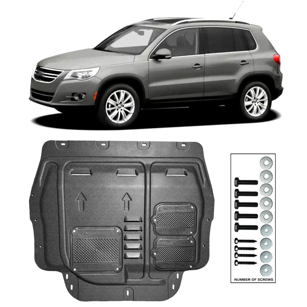1PCS For VW Tiguan 2009-2017 Front Engine Splash Shield Under Cover Black