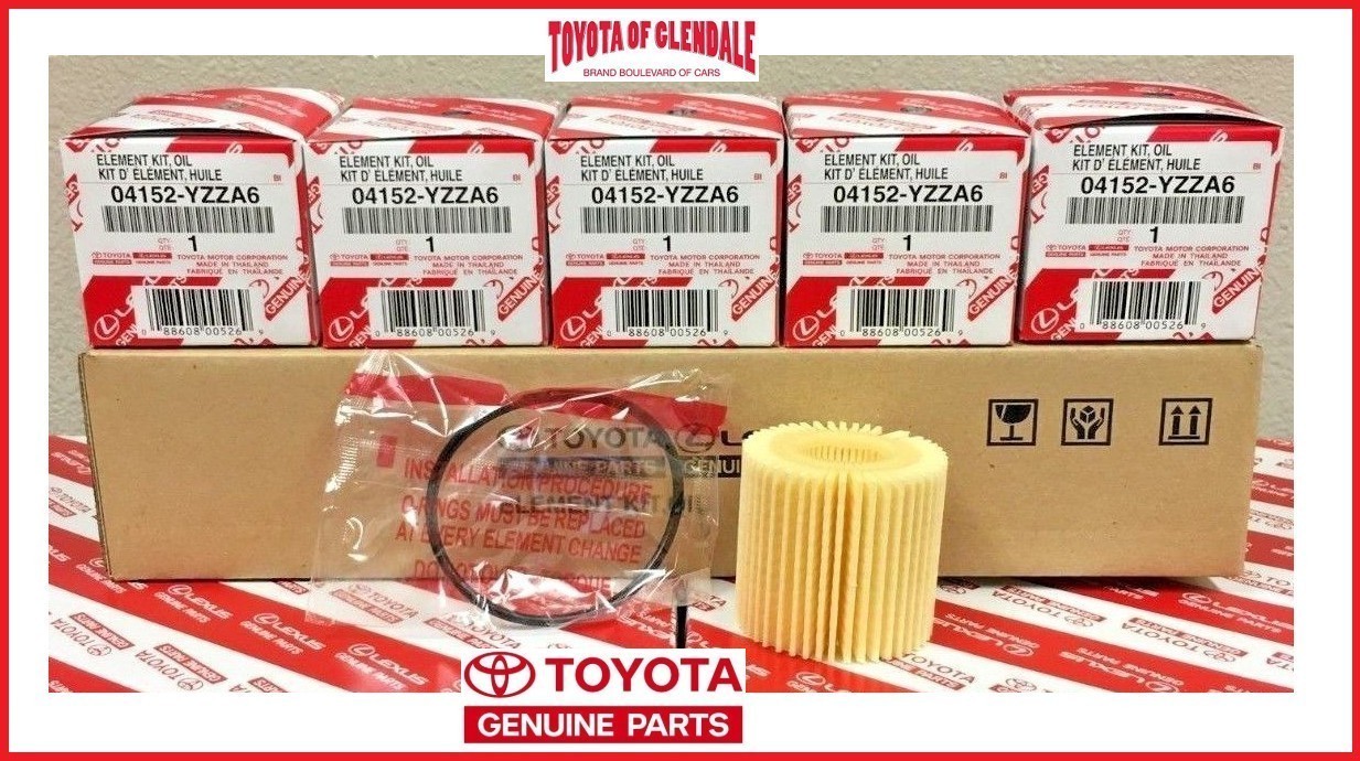 TOYOTA COROLLA PRIUS SCION IM XD OIL FILTER SET OF 5 GENUINE OEM 04152-YZZA6 USA