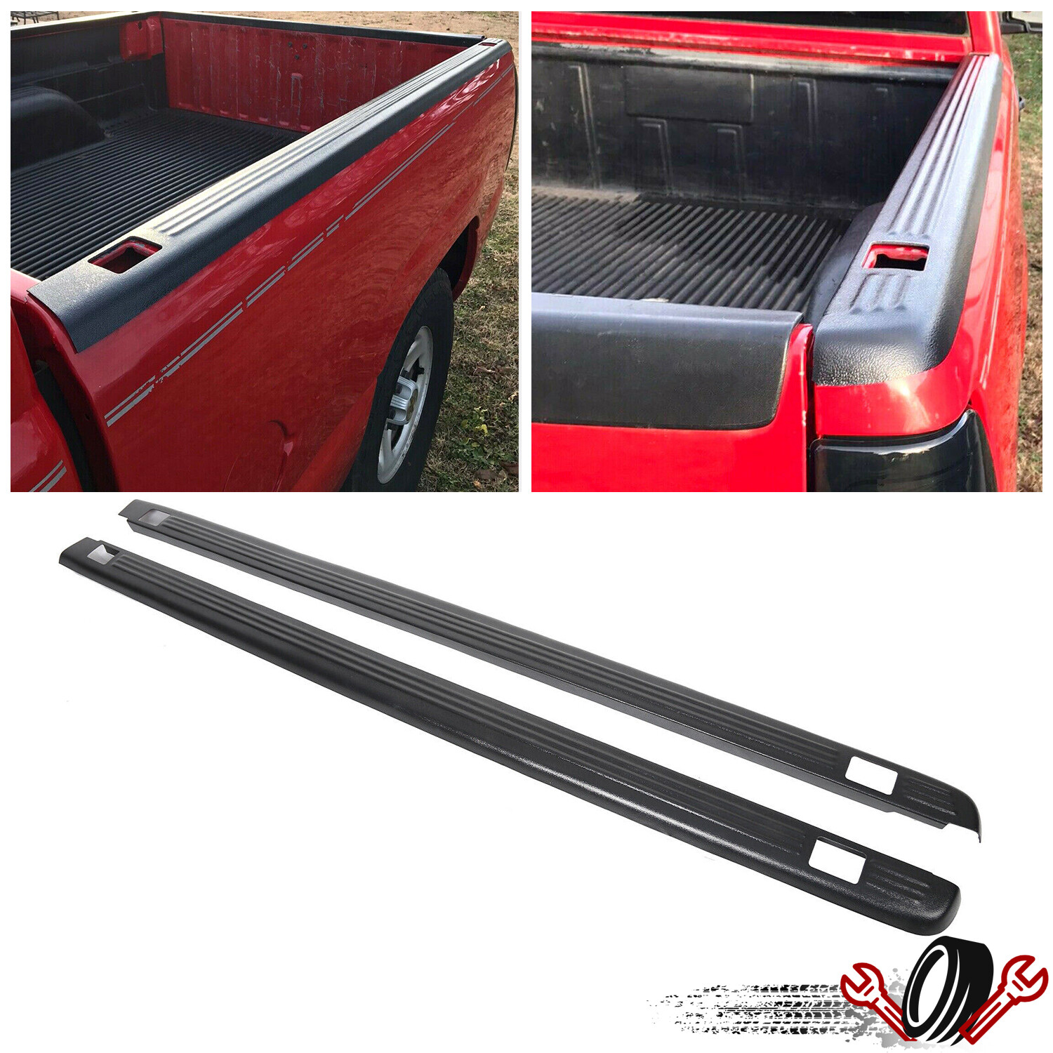 Truck Bed Rail Caps W/Holes For 1999-2006 Silverado & Sierra 1500 2500 6.5FT Truck Bed Rail Caps W/Holes For 1999-2006 Silverado & Sierra 1500 2500 6.5FT