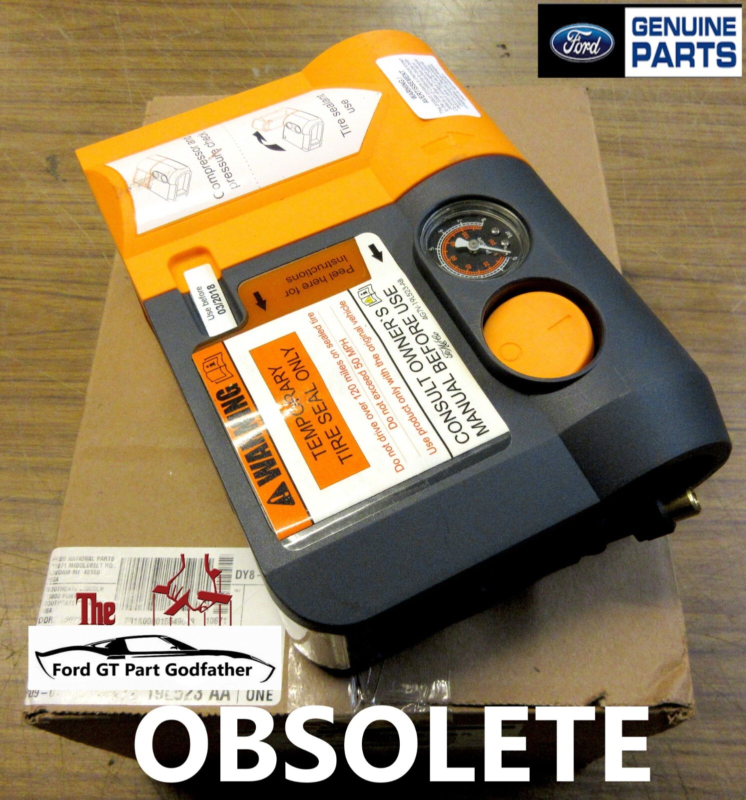 2005,2006 FORD GT GT40 USED FACTORY OEM TRUNK TIRE SEALANT KIT 05/06 OBSOLETE