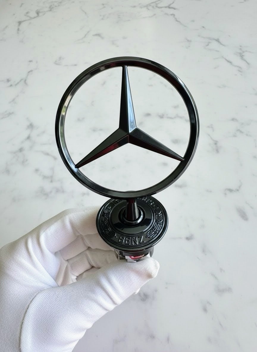 Mercedes Benz Black Hood Ornament Star AMG,C,E,S GLOSS BLACK WRATH