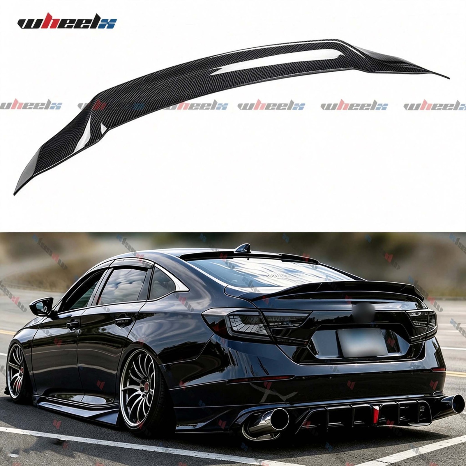 WheelX Duckbill Trunk Spoiler For 2018-2022 HONDA ACCORD JDM Style Carbon Fiber