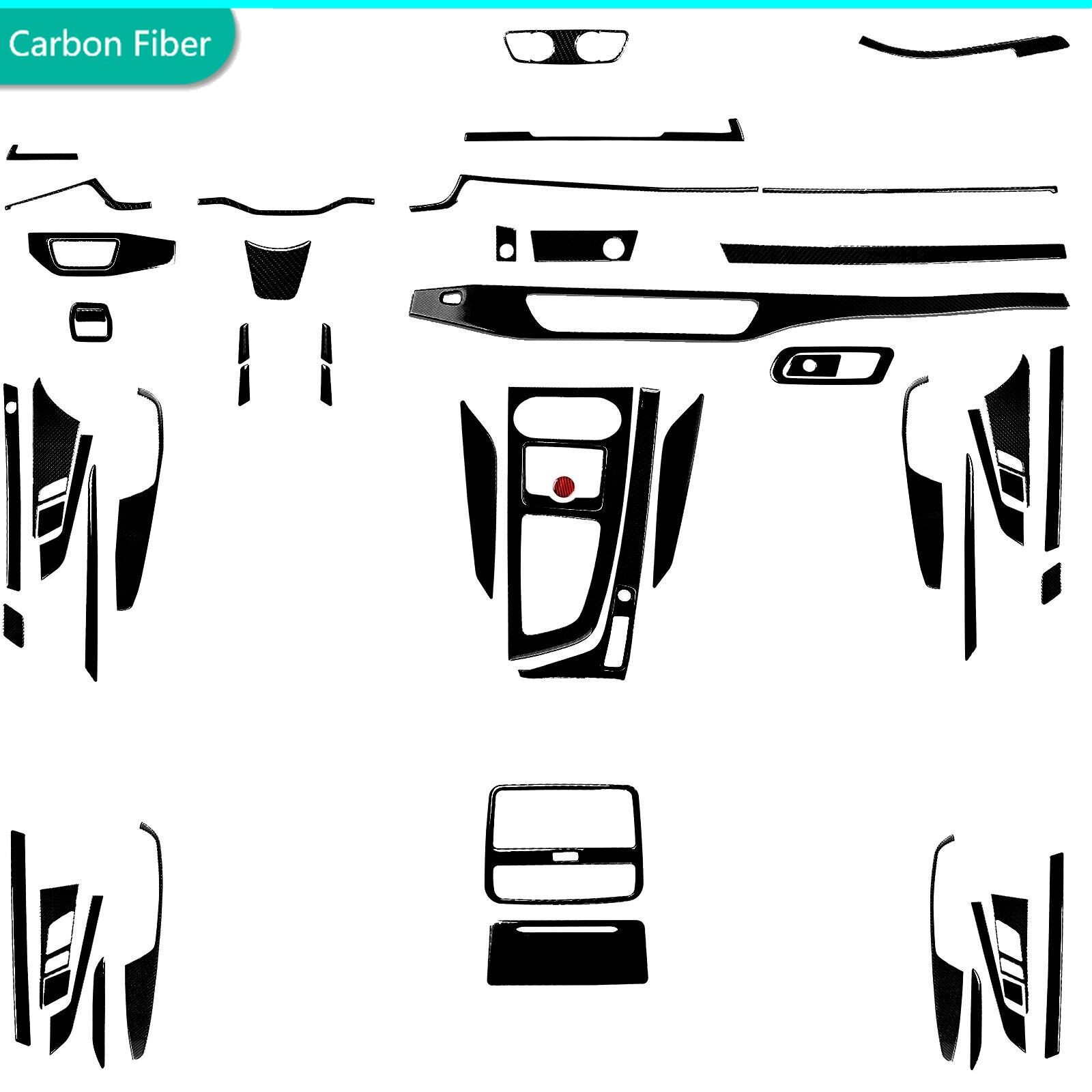 60Pcs Glossy Piano Black Full Interior Dash Trim Kits For Audi A4 A5 B9 2017-24