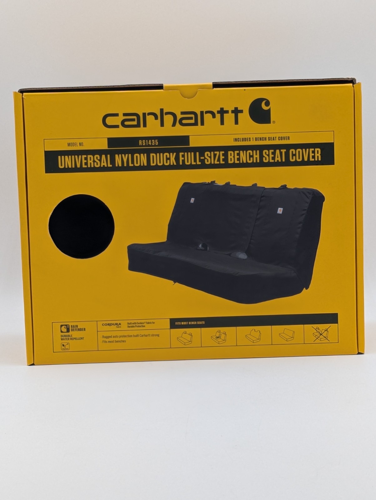 Carhartt Universal Nylon Duck Full Size Bench Seat Cover - Black RS1435 New Carhartt Universal Nylon Duck Full Size Bench Seat Cover - Black RS1435 New