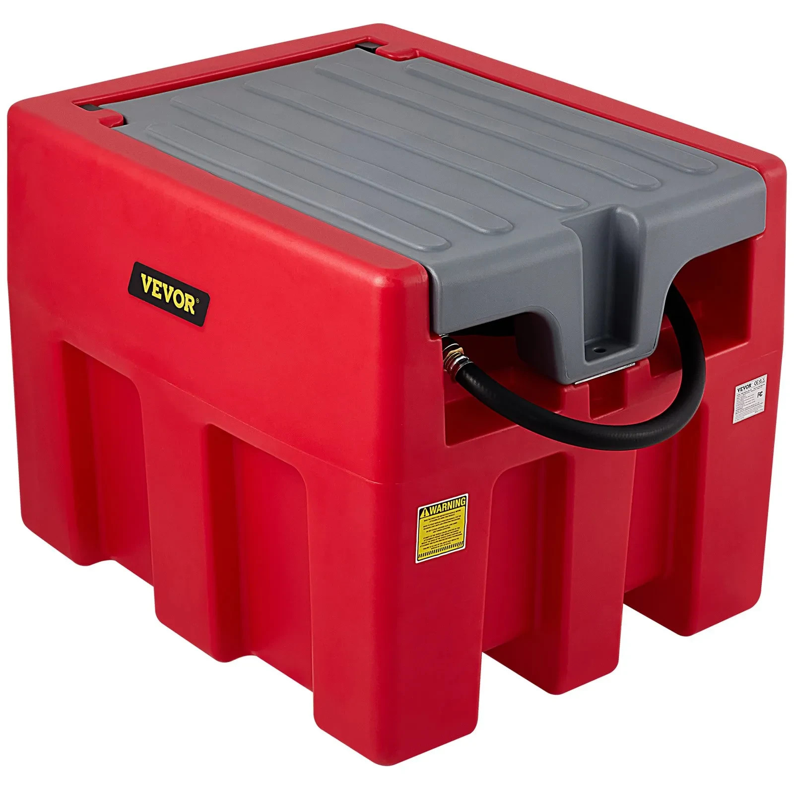VEVOR Portable Diesel Tank 58 Gal Diesel Fuel Tank with 12V Transfer Pump Red