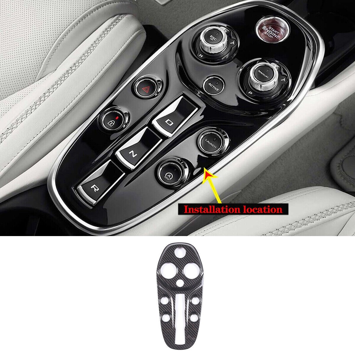 Dry Carbon Fiber Car Center Control Panel Sticker Fit for McLaren GT 2019-2022