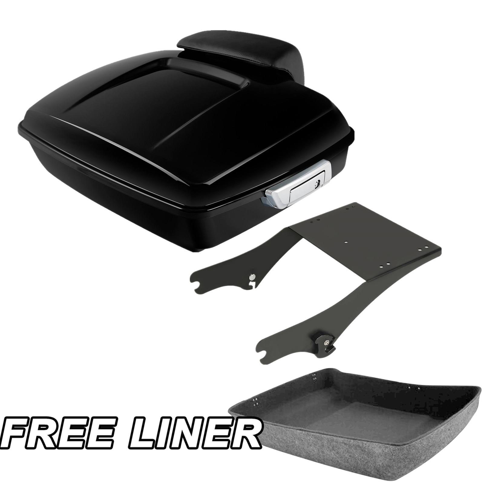 Chopped Trunk & Mount Rack Pad Fit For Harley Touring Electra Road Glide 1997-08