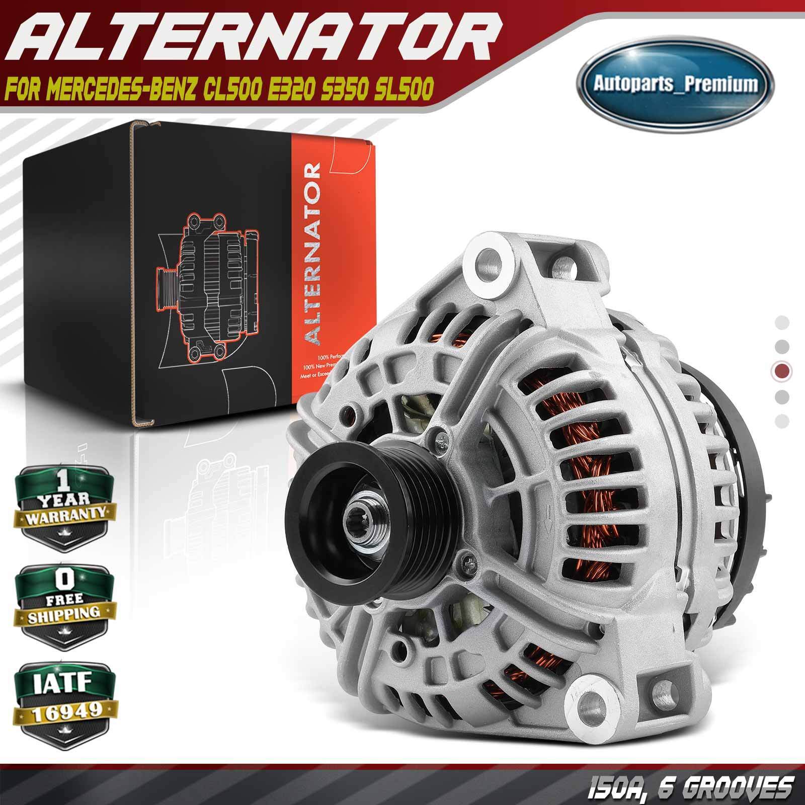 Alternator for Mercedes-Benz CL500 E320 S350 SL500 150A 12V CW 6-Groove Pulley