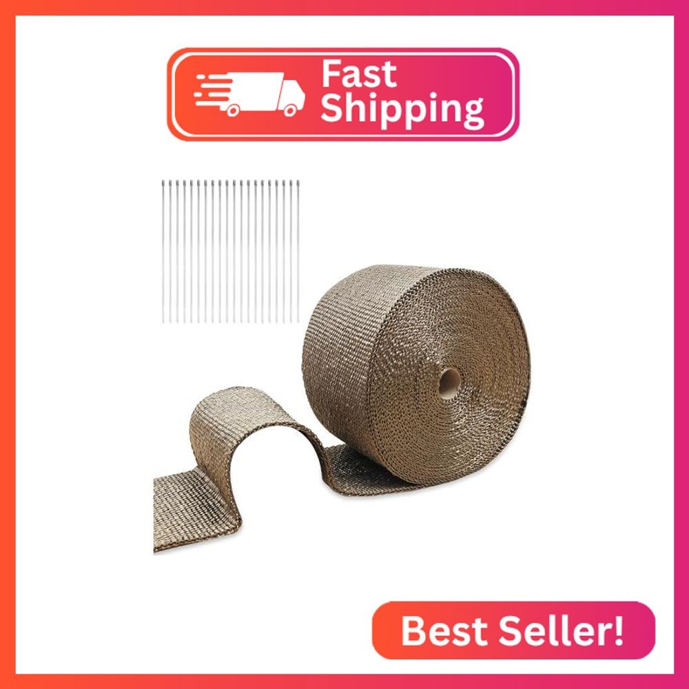 AggSound Exhaust Wrap Basalt Fiber with Metal Ties 2\ AggSound Exhaust Wrap Basalt Fiber with Metal Ties 2\