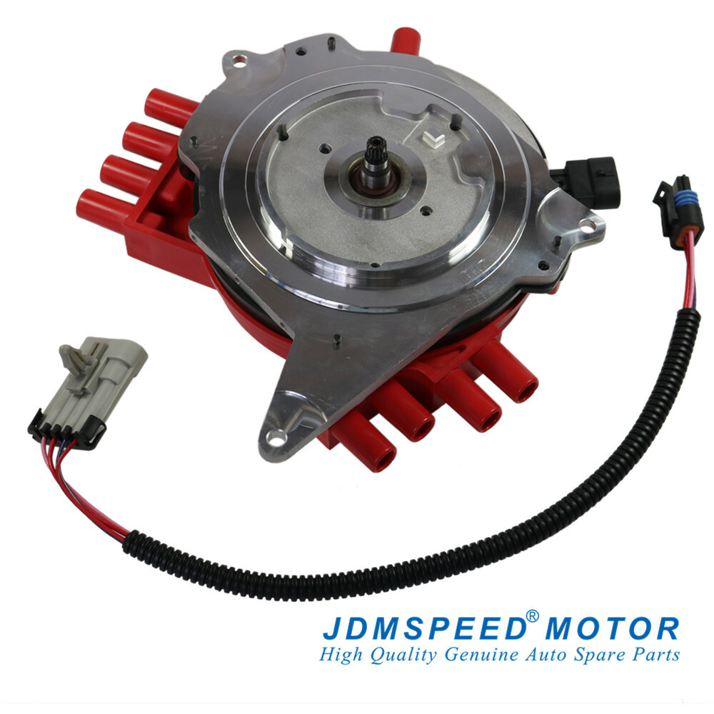 JDMSPEED Red Ignition Distributor With Wire Harness for Chevy Pontiac 10457702