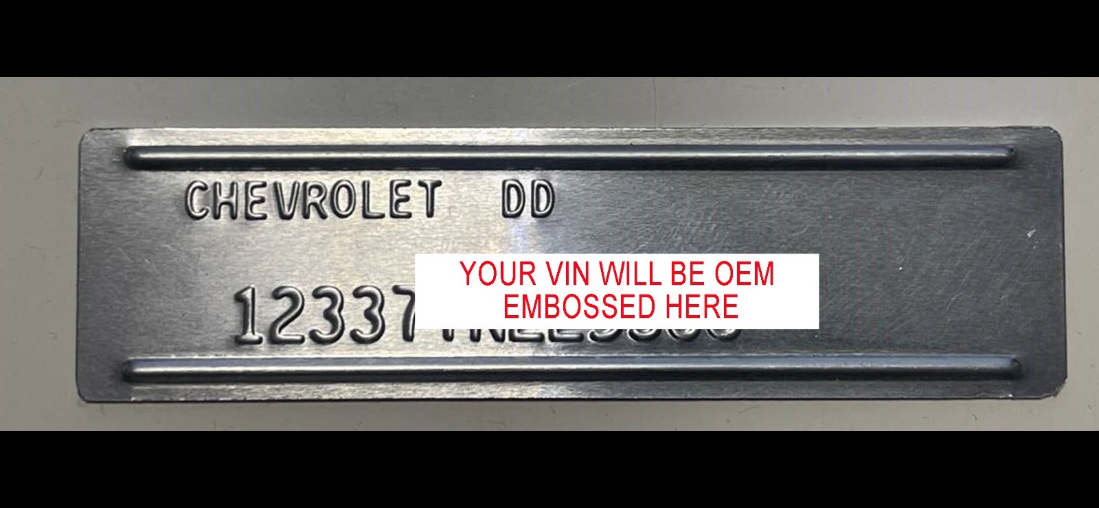 NEW 1967 1968 1969 Chevrolet Camaro STAMPED DASH Metal DATA PLATE DD CHEVY TAG