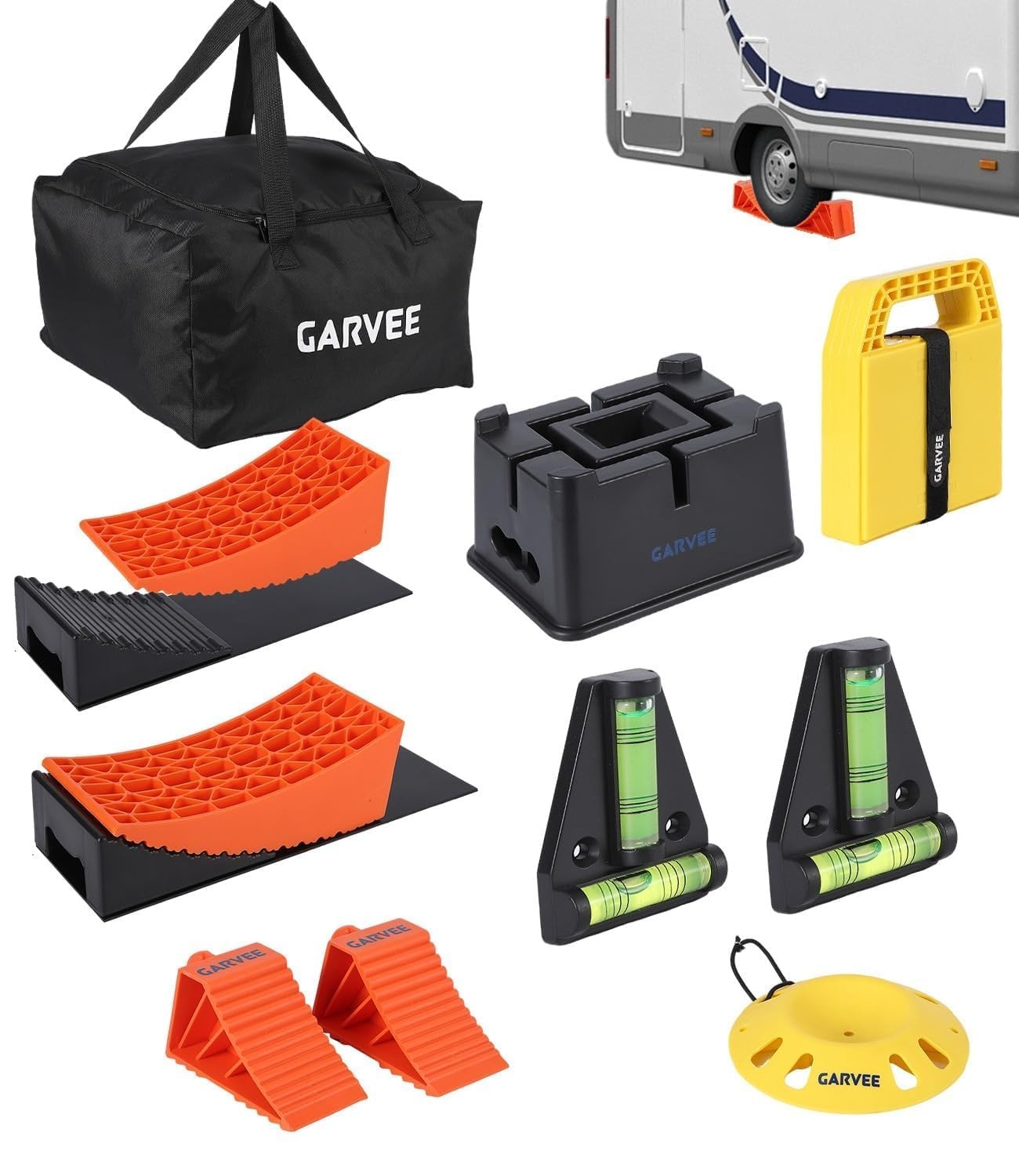 Heavy Duty RV Leveling Stabilizer Kit 13PCS Two Axle Hitch Stand Trailer Camper Heavy Duty RV Leveling Stabilizer Kit 13PCS Two Axle Hitch Stand Trailer Camper