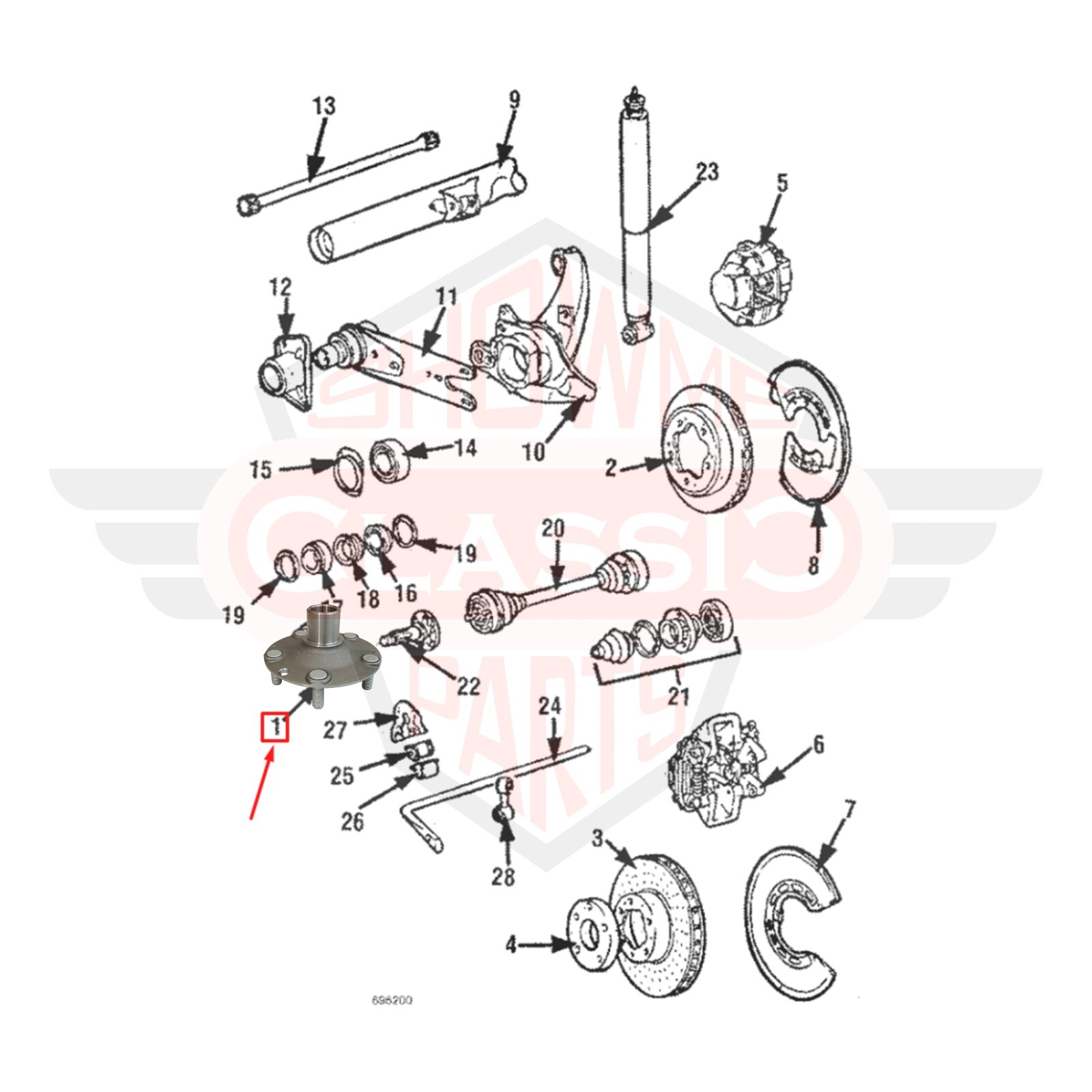Rear Wheel Hub For 1974-1989 Porsche 911 930 964