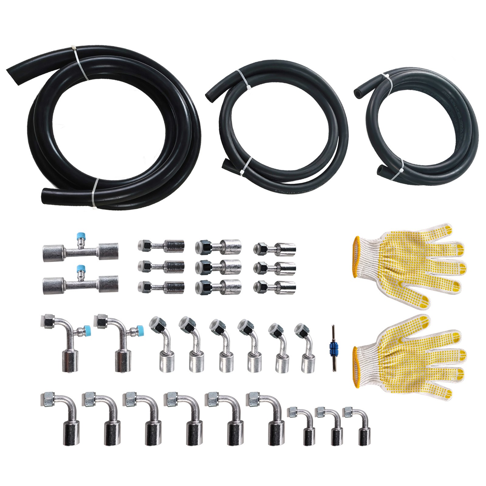 New 32pcs Air Conditioning Hose and Fitting Repair Kit, 6.5ft #6 #8 #10 AC Hoses