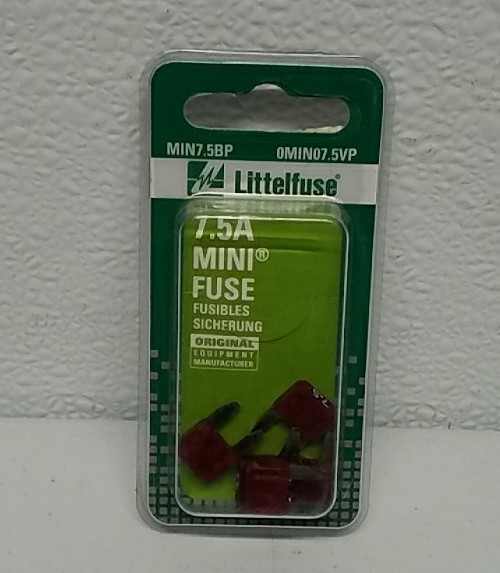 MIN7.5BP Littelfuse 7.5A Mini Blade Fuses – Pack of 5 for Automotive MIN7.5BP Littelfuse 7.5A Mini Blade Fuses – Pack of 5 for Automotive