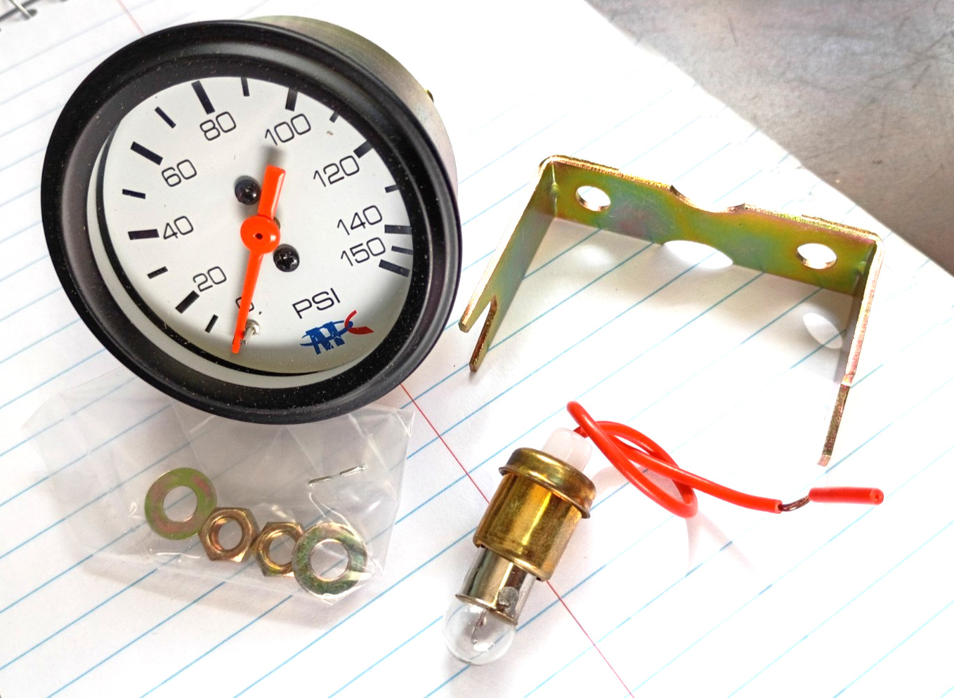 150 PSI GAUGE BACK LIT MECHANICAL WHITE FACE AIR PRESSURE RIDE AUTO 2 1/16 52 150 PSI GAUGE BACK LIT MECHANICAL WHITE FACE AIR PRESSURE RIDE AUTO 2 1/16 52