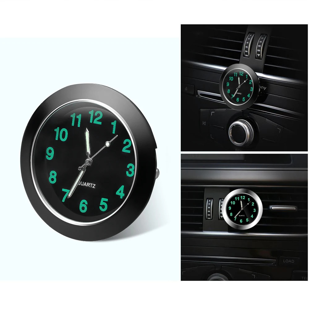 Luminous Clock Auto Car Interior Accessories Stick-On Watch Digital Quartz Clock