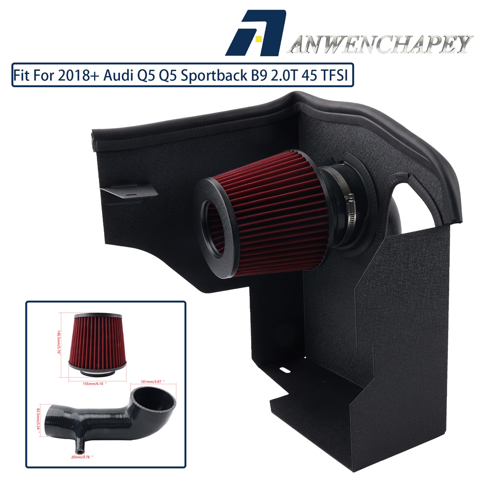 For 2018-2026 Audi Q5 Q5 Sportback B9 2.0T Turbo Cold Air Intake System Kit Pipe