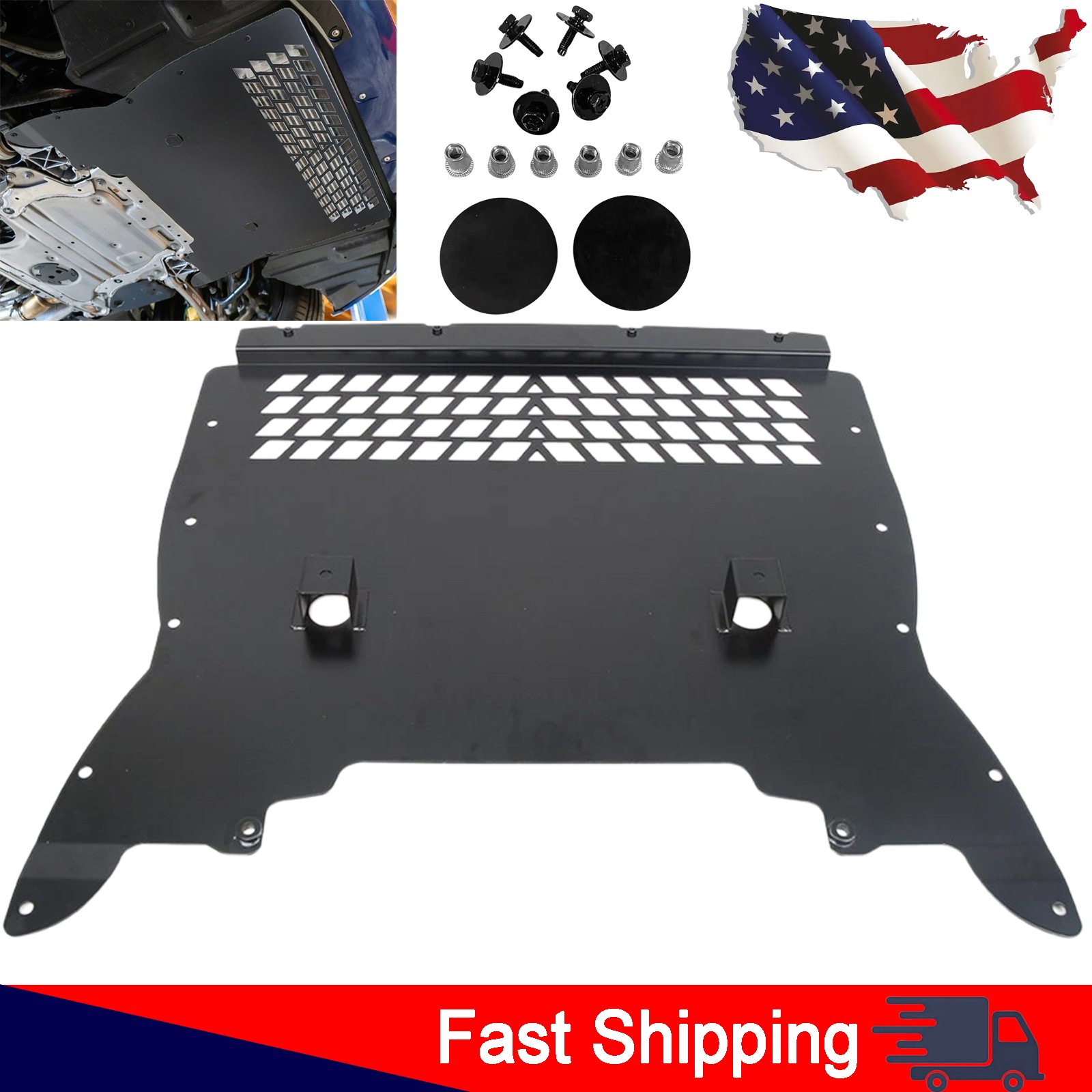 Oil Cooler Skid Plate Underhood Shield KD4094BK For 2018-2023 BMW M5 F90 F91 F92