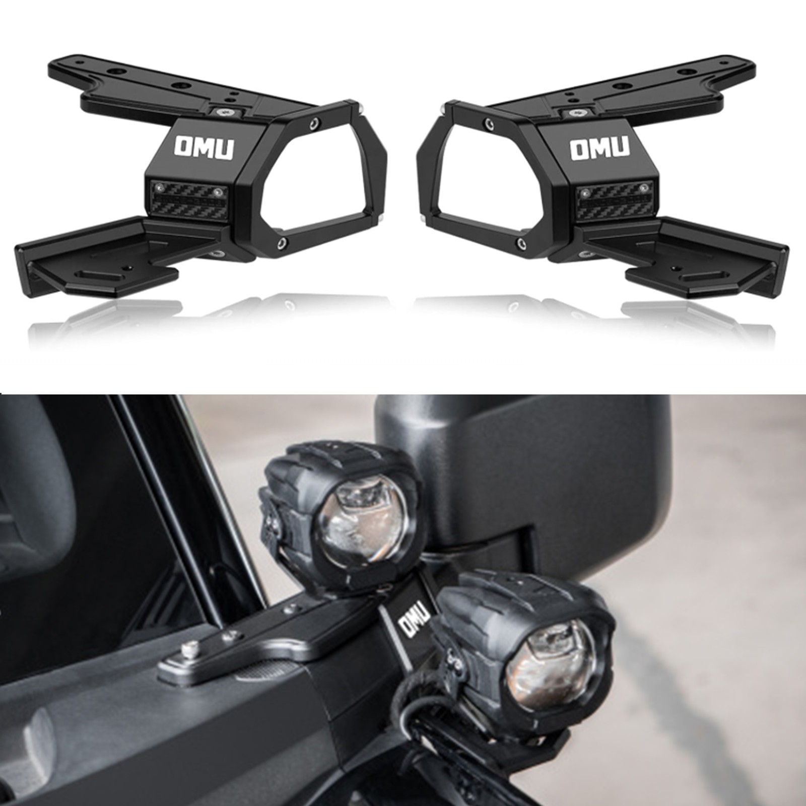 2x OMU Dual A Pillar Light Mount Brackets for Ford Bronco 2021-2026 Off-Road 2x OMU Dual A Pillar Light Mount Brackets for Ford Bronco 2021-2026 Off-Road