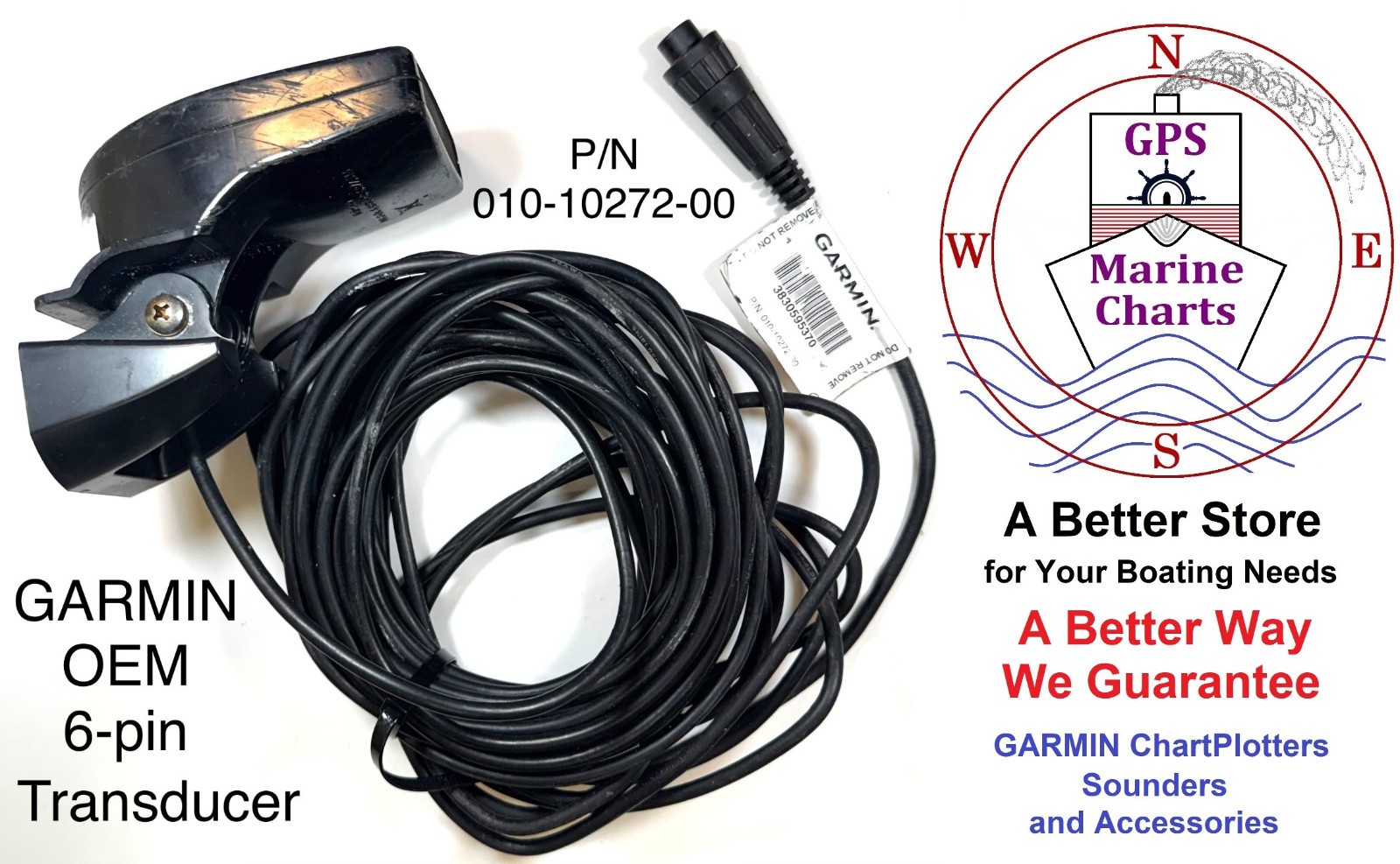 OEM GARMIN 010-10272-00 TRANSDUCER 6-pin for 100 200 300 400 500 series