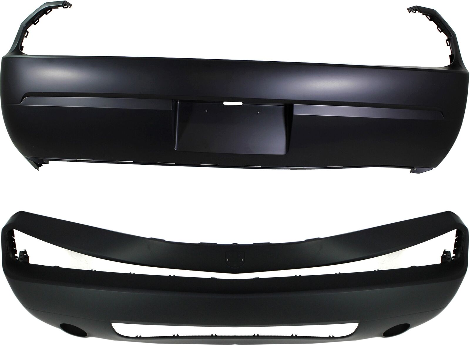 Front and Rear Bumper Cover Set for Dodge Challenger 2008-2010, Primed (Ready to