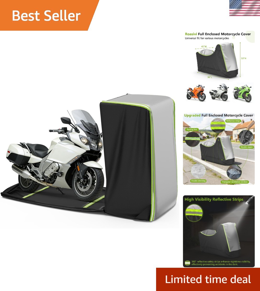 Full Enclosed Motorcycle Cover 96 Full Enclosed Motorcycle Cover 96