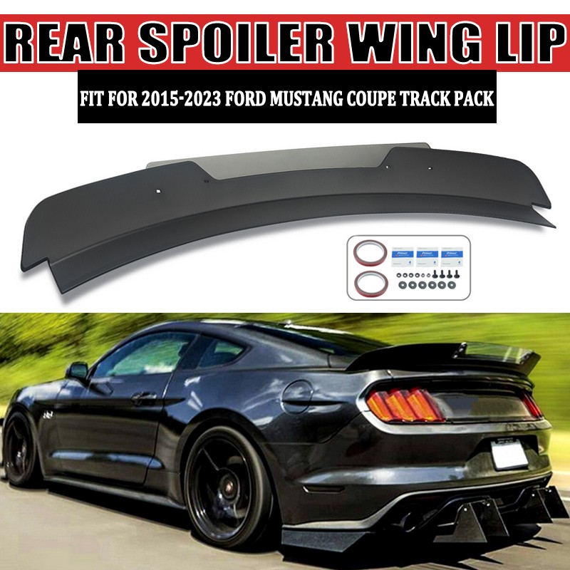 For 2015-2023 Ford Mustang Track Pack Blade Wing Smoke Tint Wickerbill Spoiler