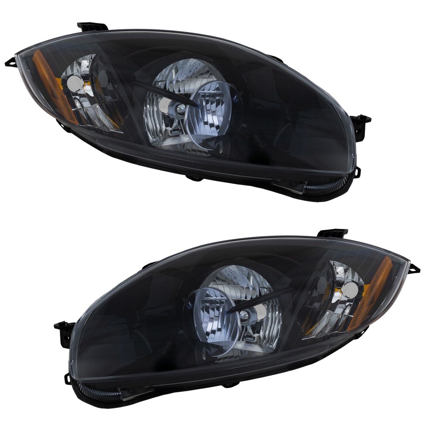 Headlight For 2007 2008 2009 Mitsubishi Eclipse Left and Right Black Bezel 2Pc