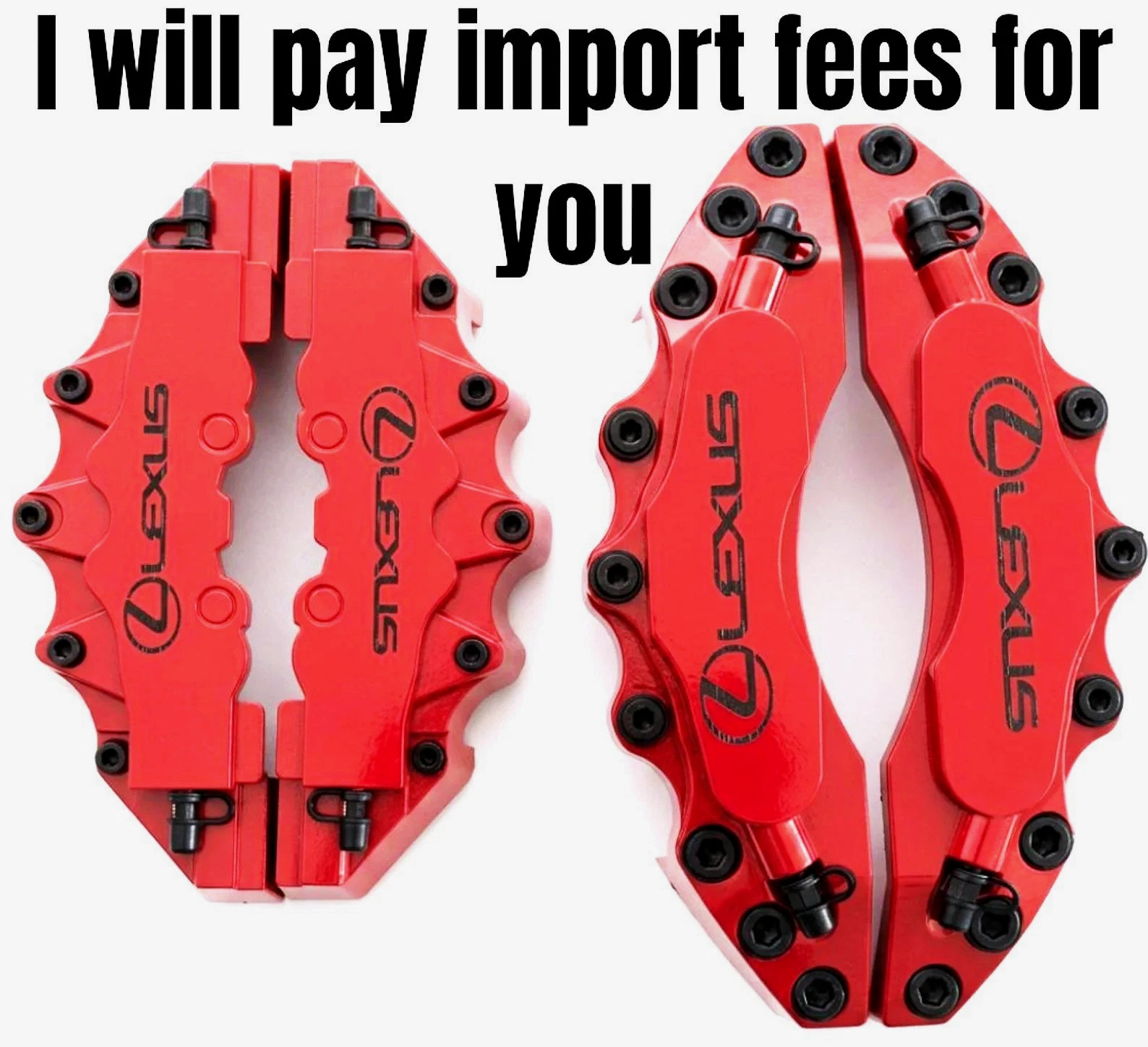 For Lexus Brake Caliper Covers – Engraved  ABS Plastic – Universal Fit 4pcs red