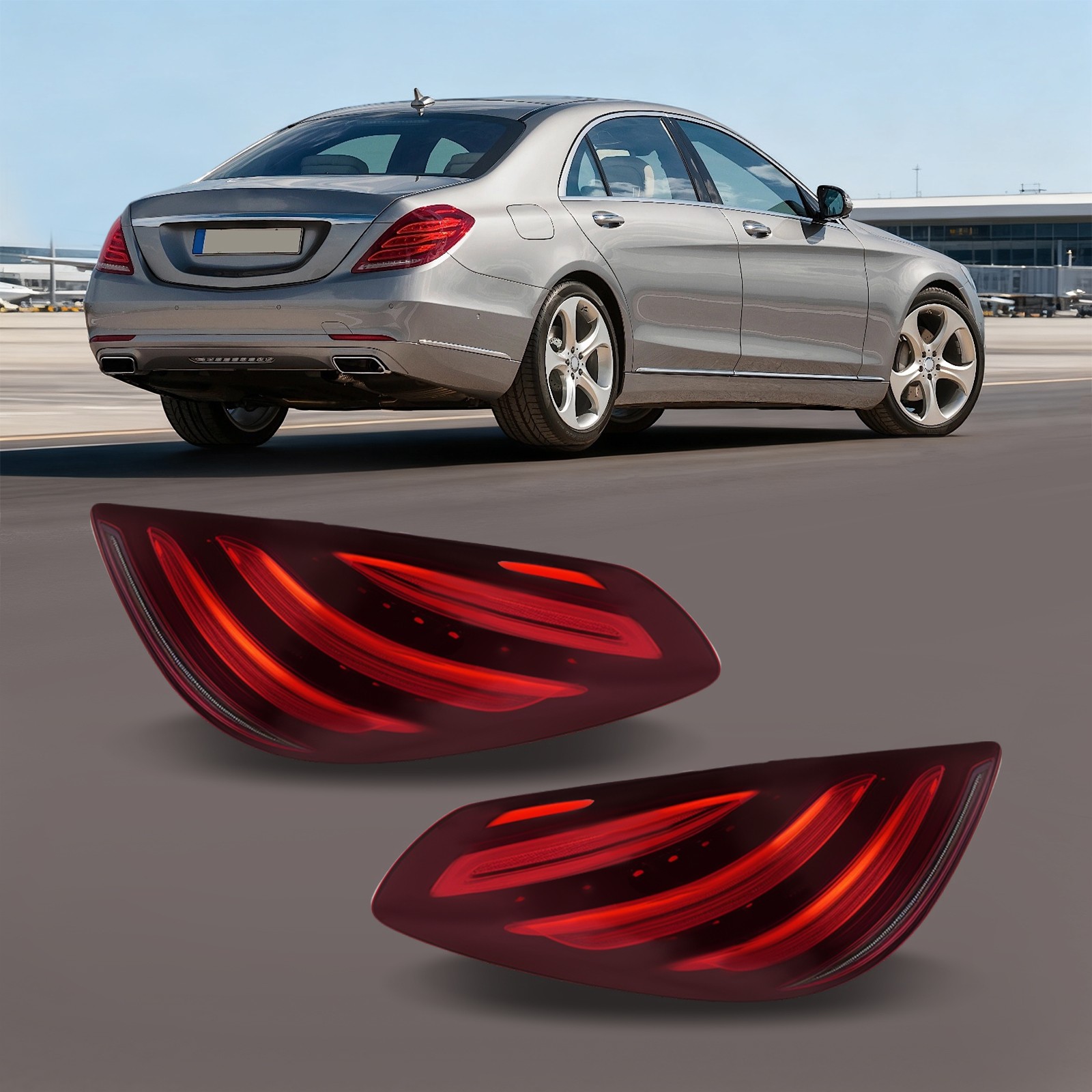 For 2013-2020 Mercedes-Benz S-Class W222 LED Tail Light Rear Brake Lamps (Pair)