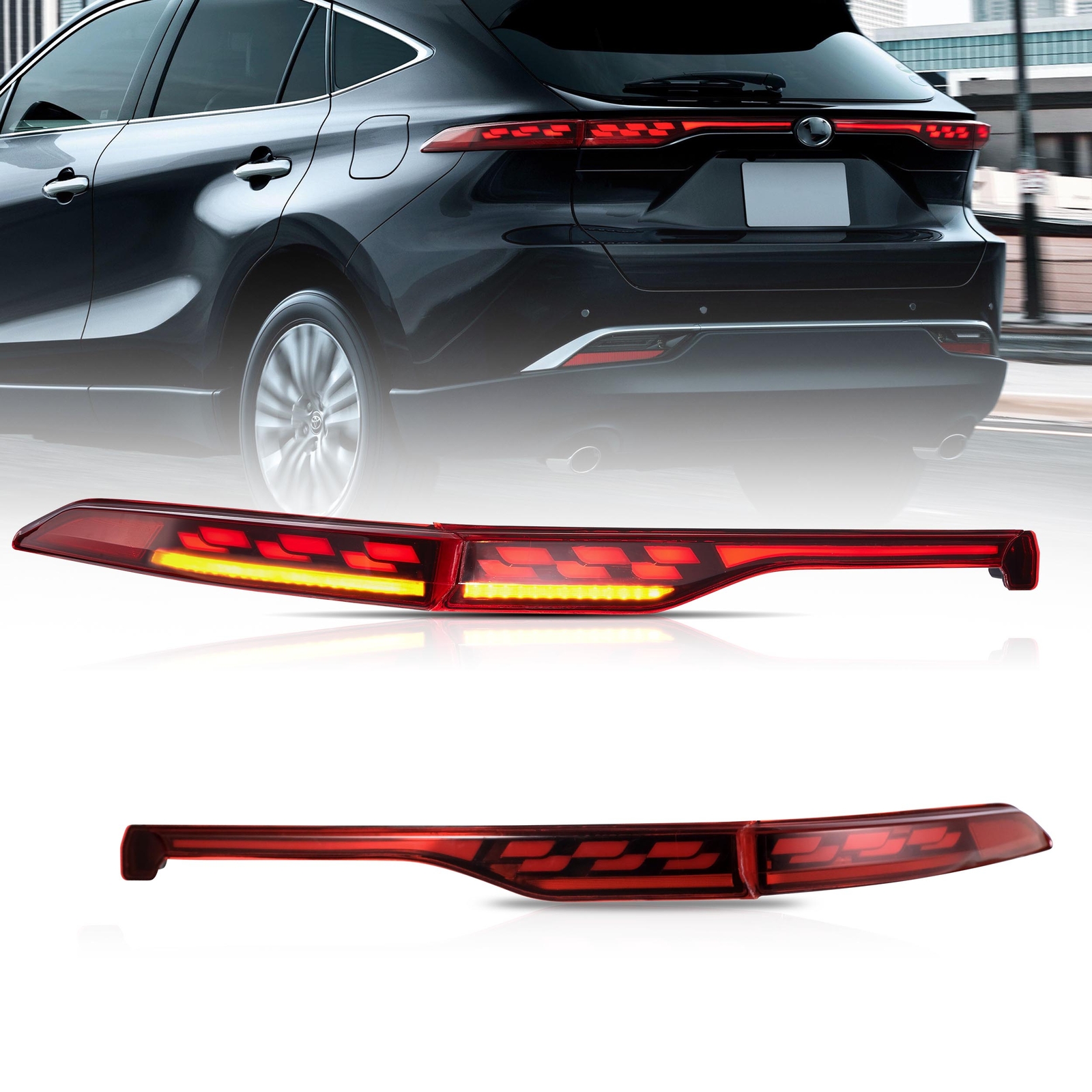 VLAND RED LED Rear Lamps Taillights For Toyota Venza 2022-2024 Dynamic Animation VLAND RED LED Rear Lamps Taillights For Toyota Venza 2022-2024 Dynamic Animation