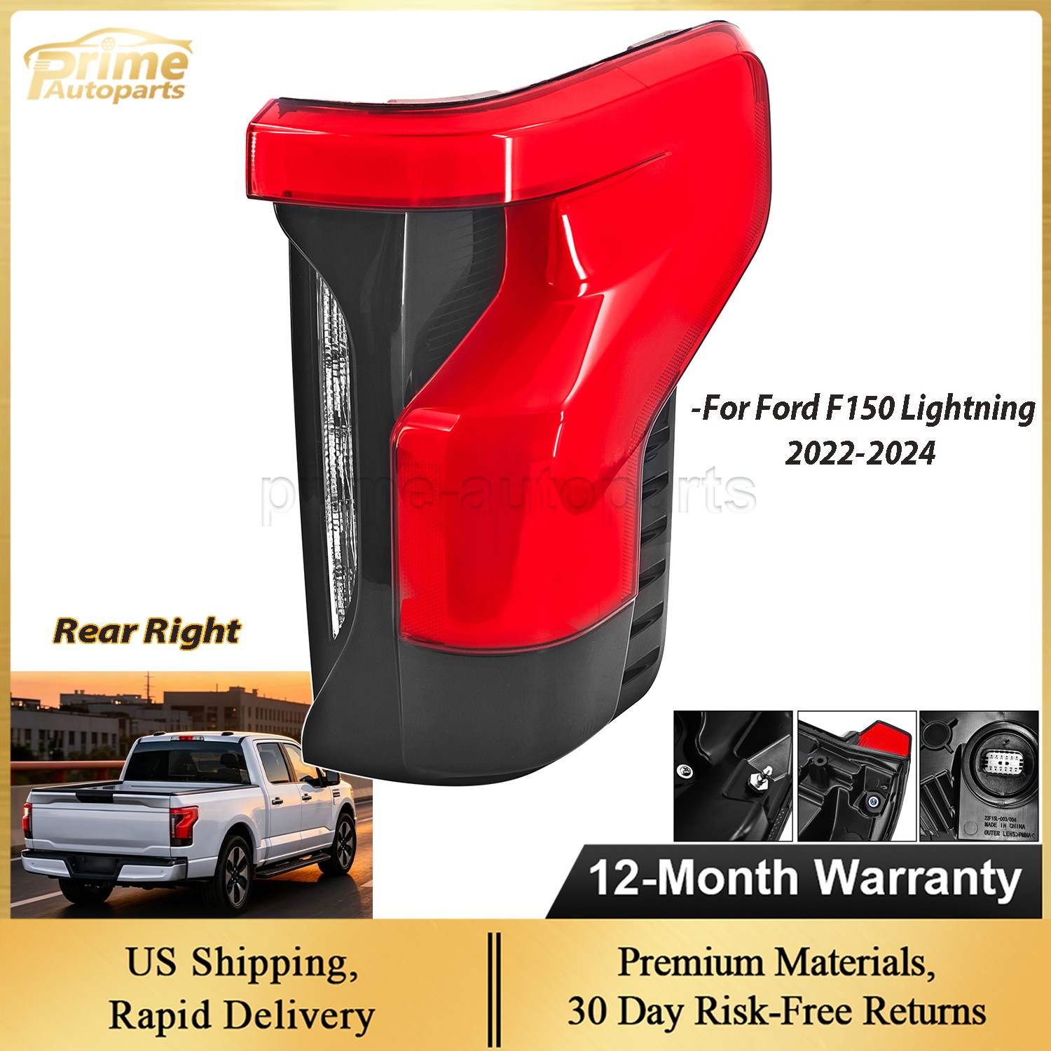 NEW Rear Right Side Tail Light NL34-13B504-BG For 2022-2025 Ford F150 Lightning NEW Rear Right Side Tail Light NL34-13B504-BG For 2022-2025 Ford F150 Lightning