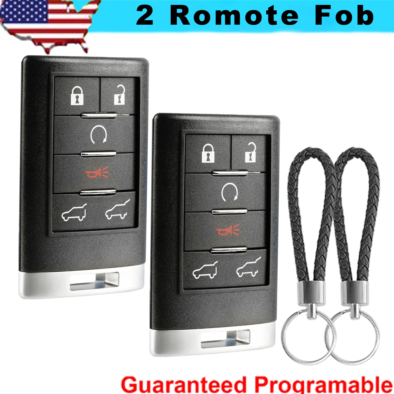 🔥  2 For 2007 08 2009 2010 2011 2012 2013 2014 Cadillac Escalade Remote Key Fob