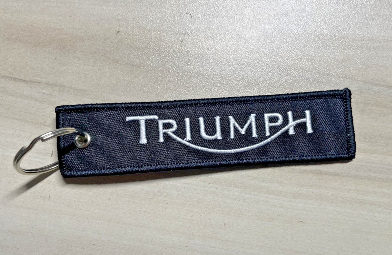New Black Triumph Double Sided Motorcycle Keychain New Black Triumph Double Sided Motorcycle Keychain