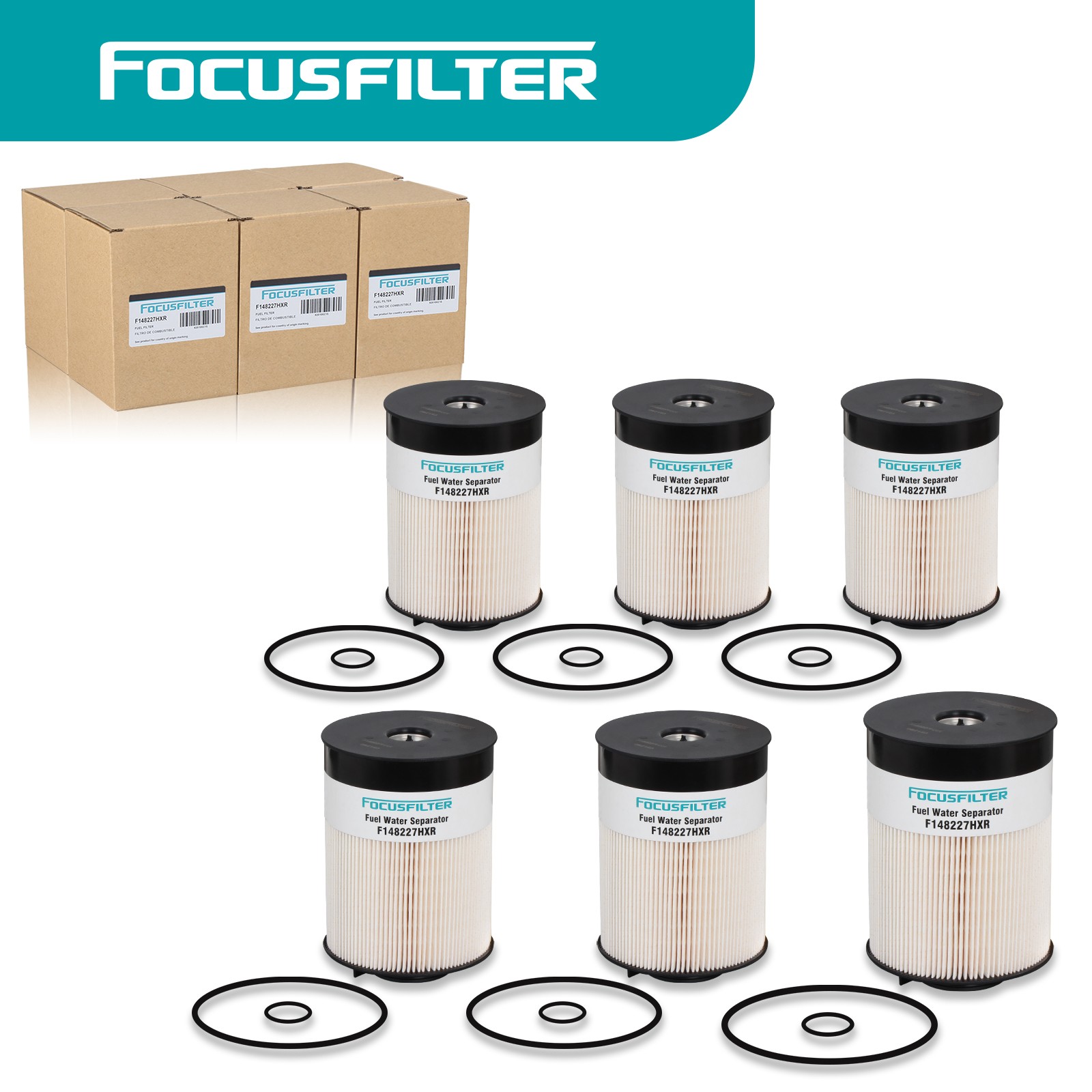 6Pcs FS20083 A0000905051 Fuel Water Separator Filter for Freightliner Cascadia
