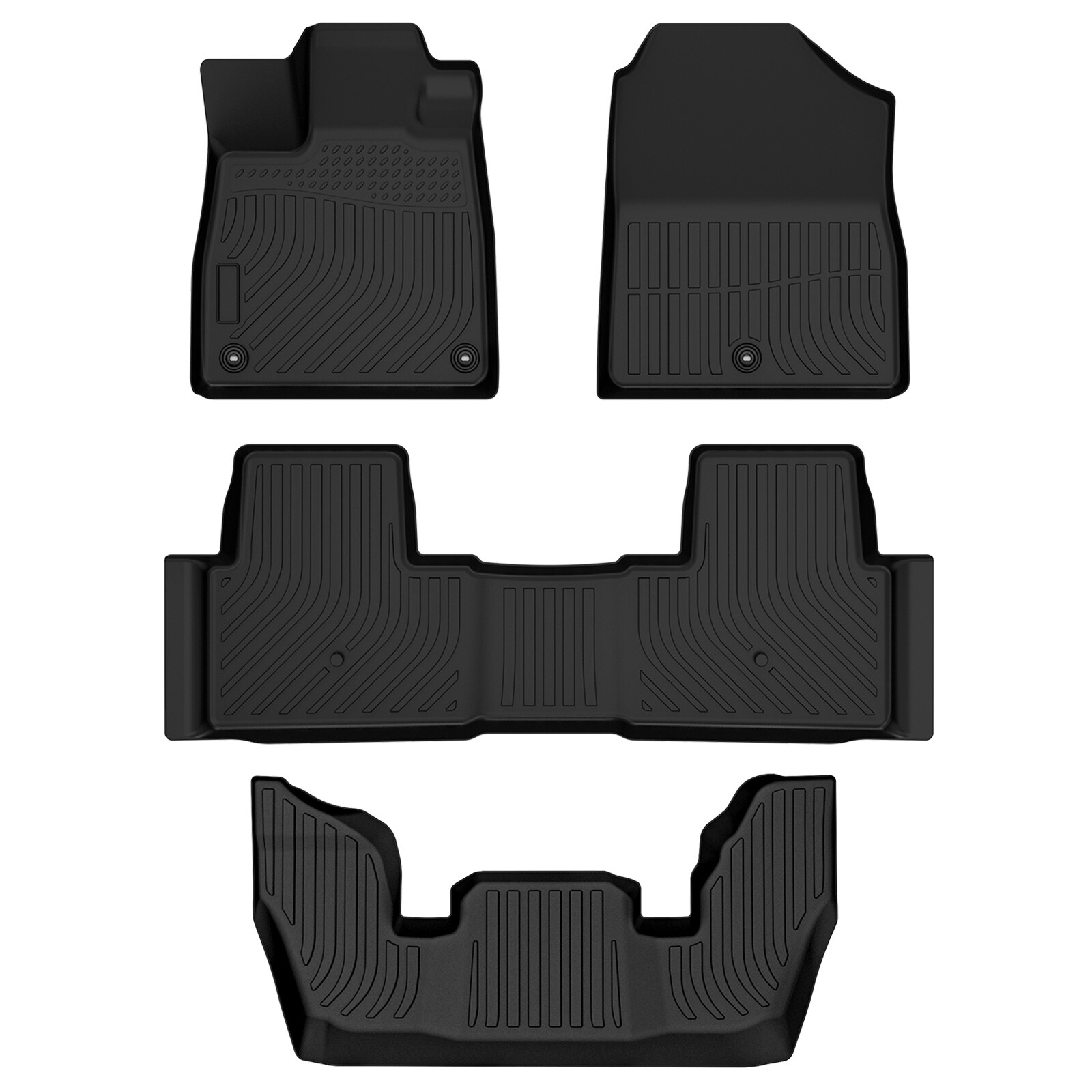 Floor Mats 3 Rows Liner For 2023 2024 2025 Honda Pilot TPE Rubber All Weather