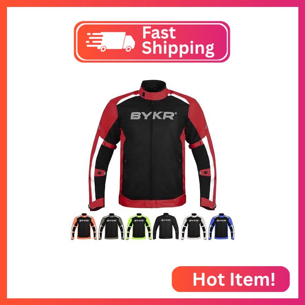 BYKR Mesh Motorcycle Jacket For Men Dual Sports Adventure Breathable Air Racing BYKR Mesh Motorcycle Jacket For Men Dual Sports Adventure Breathable Air Racing