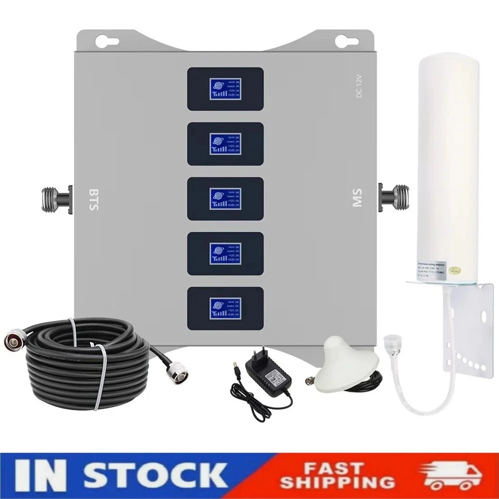 Five Band 2G 3G 4G 5G Signal Amplifier 800/900/1800/2100/2600Mhz with Antenna