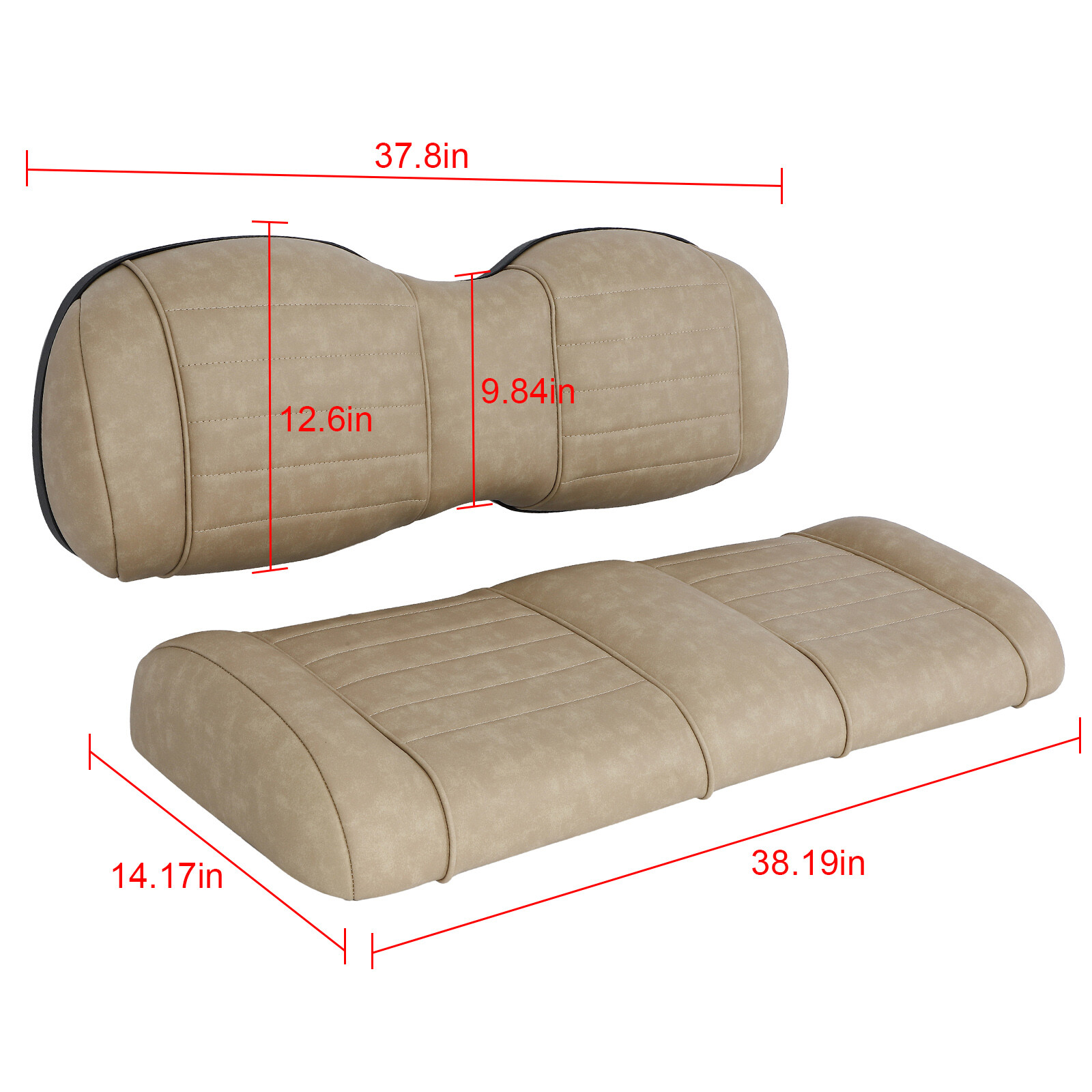 Universal Deluxe Seat Bottom & Back Cushion Set for Club Car EZGO Yamaha Stone