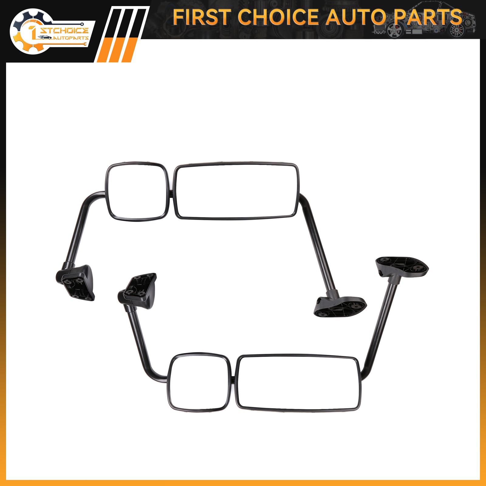 Pair Side View Mirrors Complete For 2003-2015 Freightliner M2 Chrome With Heated