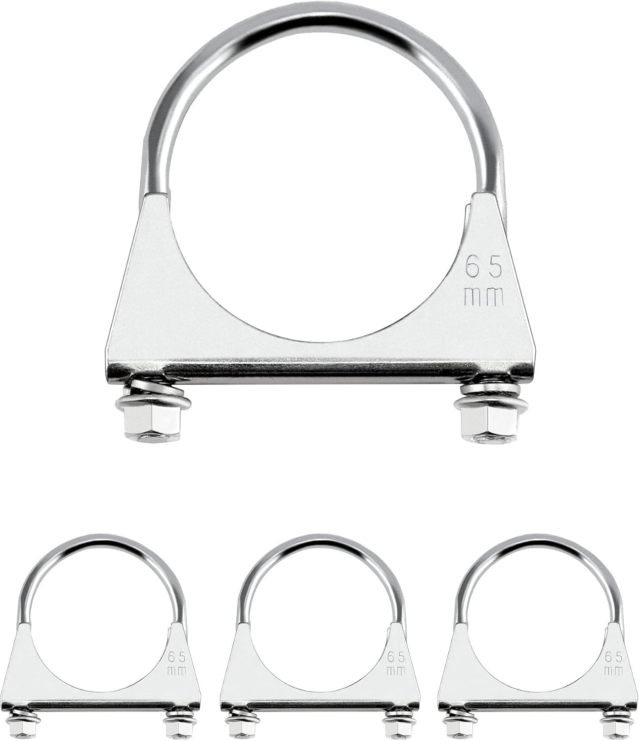 QWORK Stainless Steel U-Bolt Muffler/Exhaust Clamp (2.5\