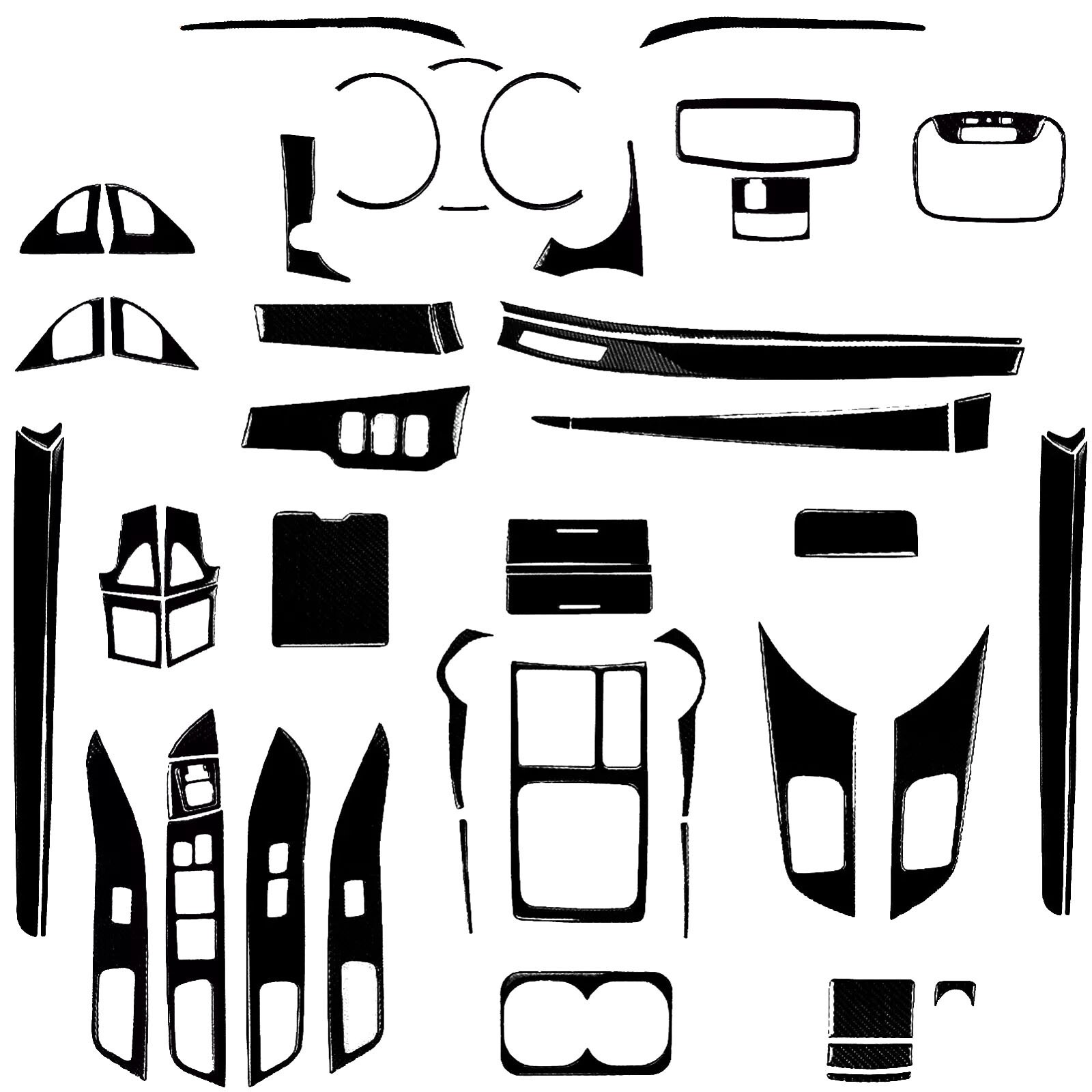 60Pcs Glossy Piano Black Set Full Interior Trim For Mitsubishi Lancer EVO 08-15