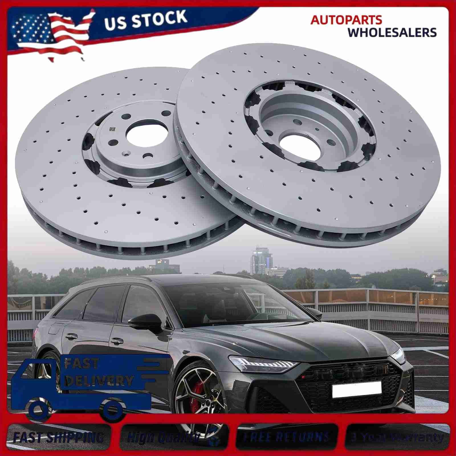 For 2021-2024 Audi RS6 Avant RS7 Sportback 4K0615301S Front Disc Brake Rotor Set