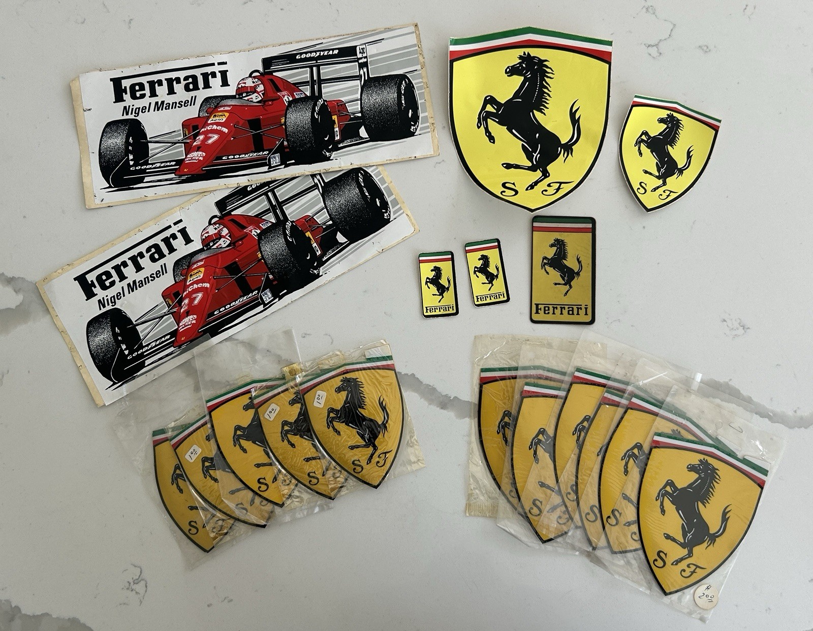 Lot of (19) Original Vintage Scuderia Ferrari SF Stickers Decals NEW Lot of (19) Original Vintage Scuderia Ferrari SF Stickers Decals NEW
