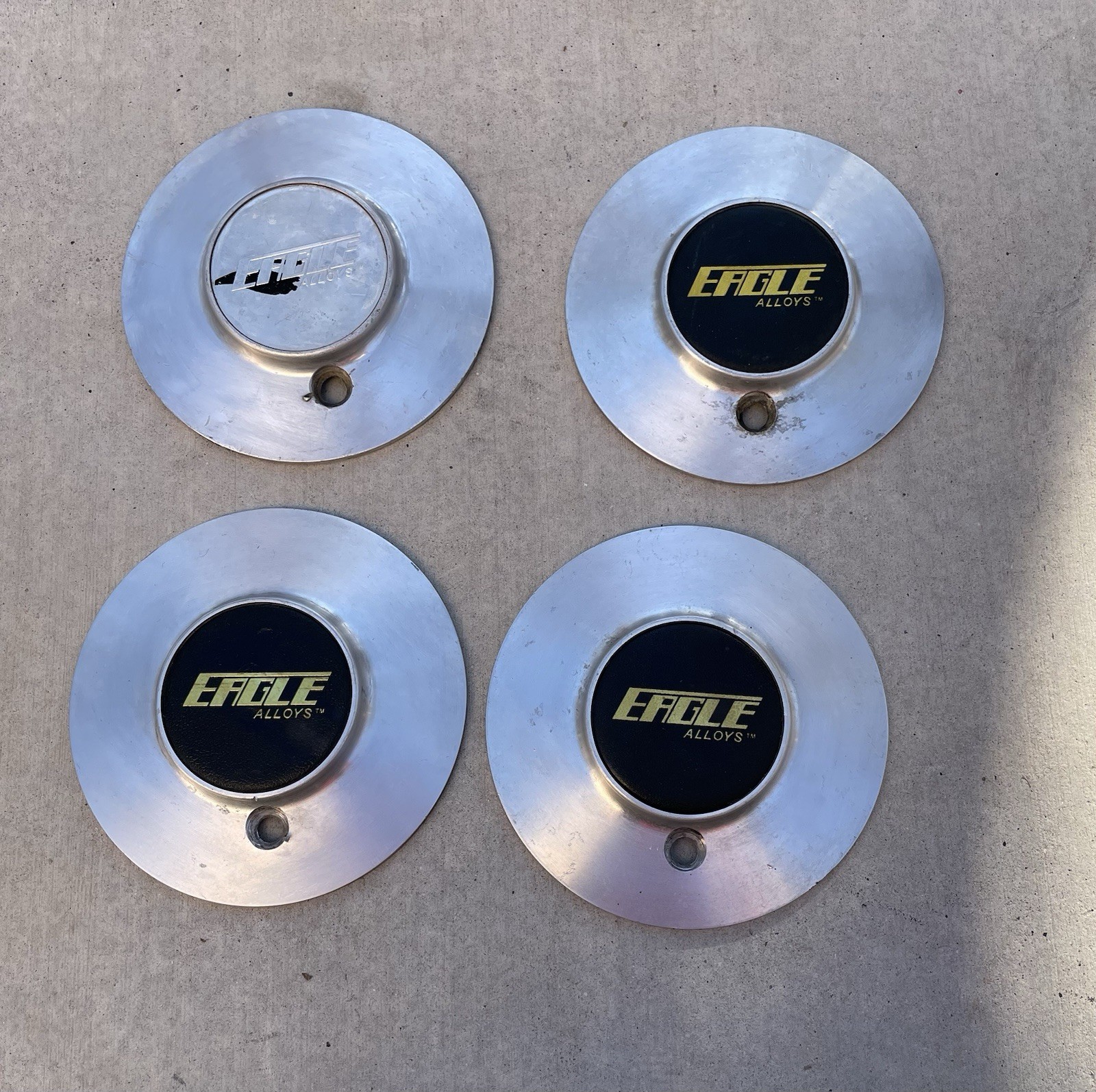 Eagle Alloy Wheel Aluminum Center Caps Set Of 4 Vintage Used